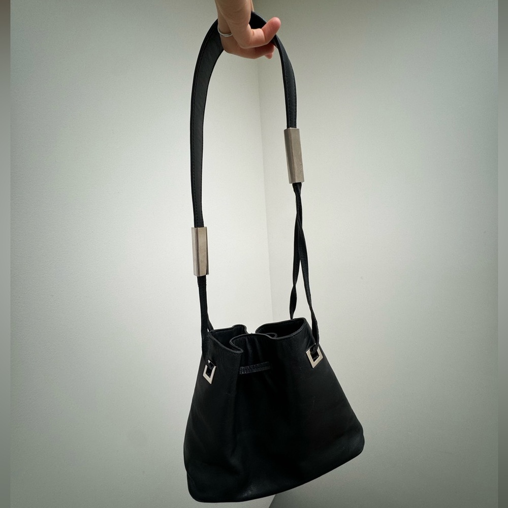 Bally Black Leather Mini Bucket Bag
